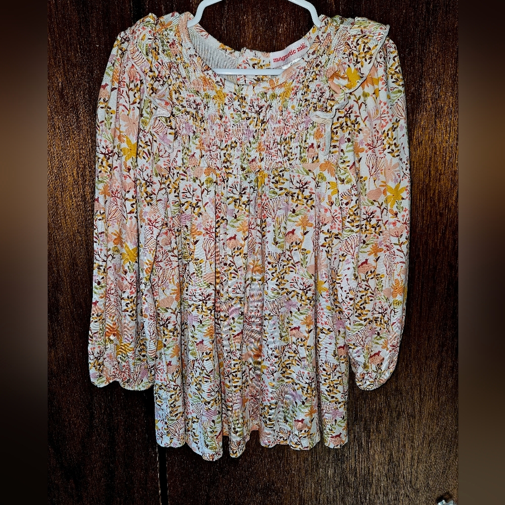 Magnetic Me Fairy Floral Fox Smock Blouse | 5 Year